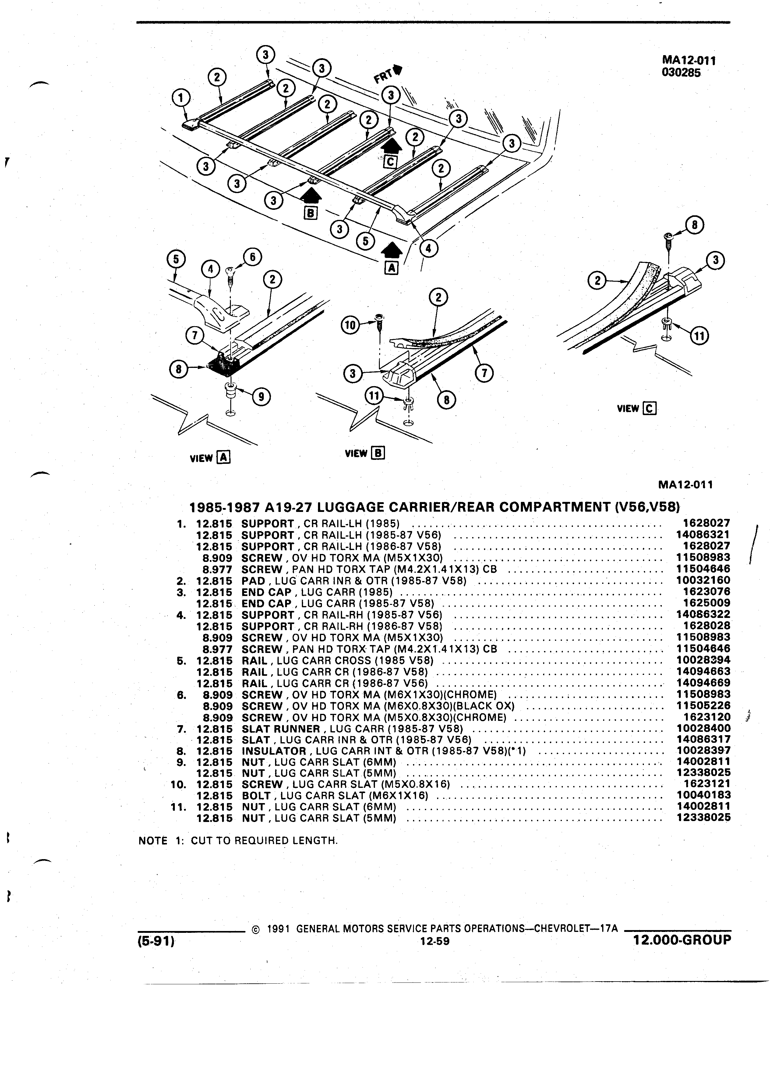 Parts and Illustration Catalog 17A May 1991