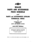 Previous Page - Dealer Parts and Accessories Price Schedule and Numerial Index March 1958