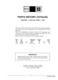 Previous Page - Parts History Catalog June 1975